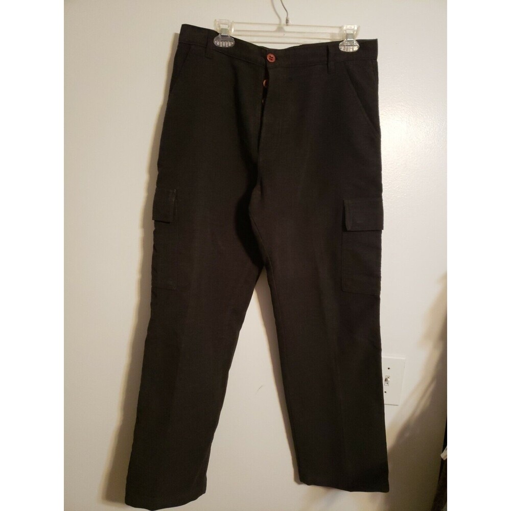Cecil Gee Charcoal Gray Utility/Cargo  button front Pants Size 34R